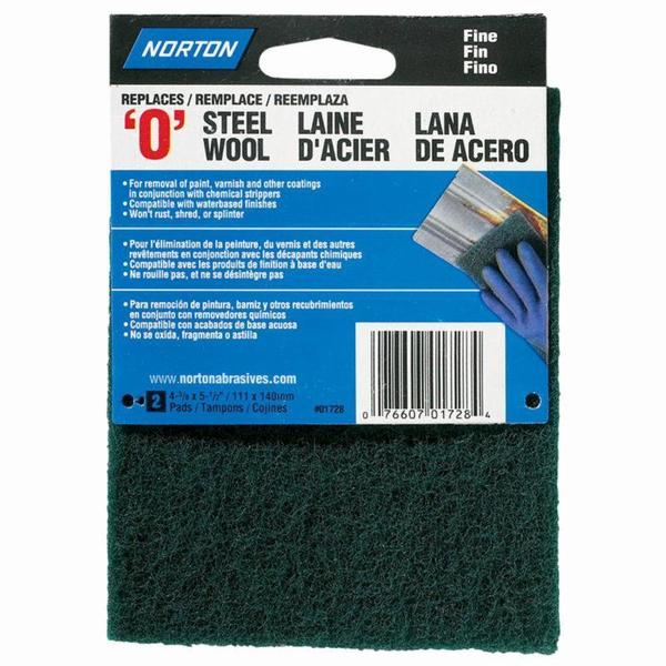 Norton Co #0 Green Synthetic Steel Wool Pad 01728